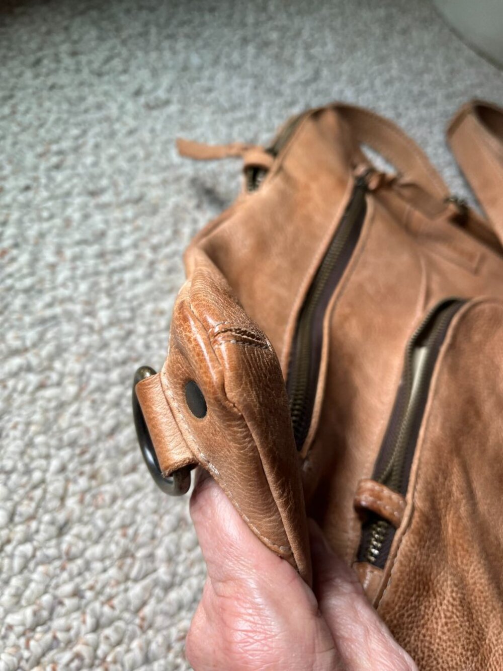 Bed Stu AIKEN Leather Crossbody Convertible Bag Tan OATS DD, Good Condition - Picture 11 of 16
